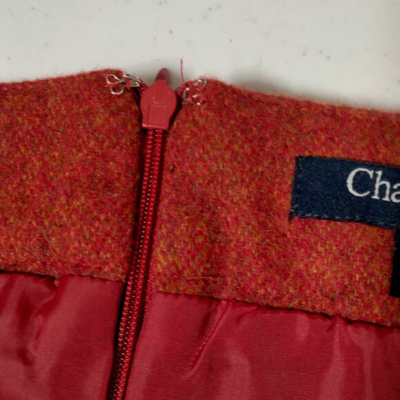 Chadwicks of Boston Pencil Skirt Size 18W Rust Orange Wool Blend Office Wear - Picture 8 of 15
